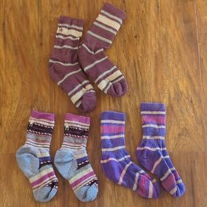 Smartwool Purple and Gray Striped Socks Collection